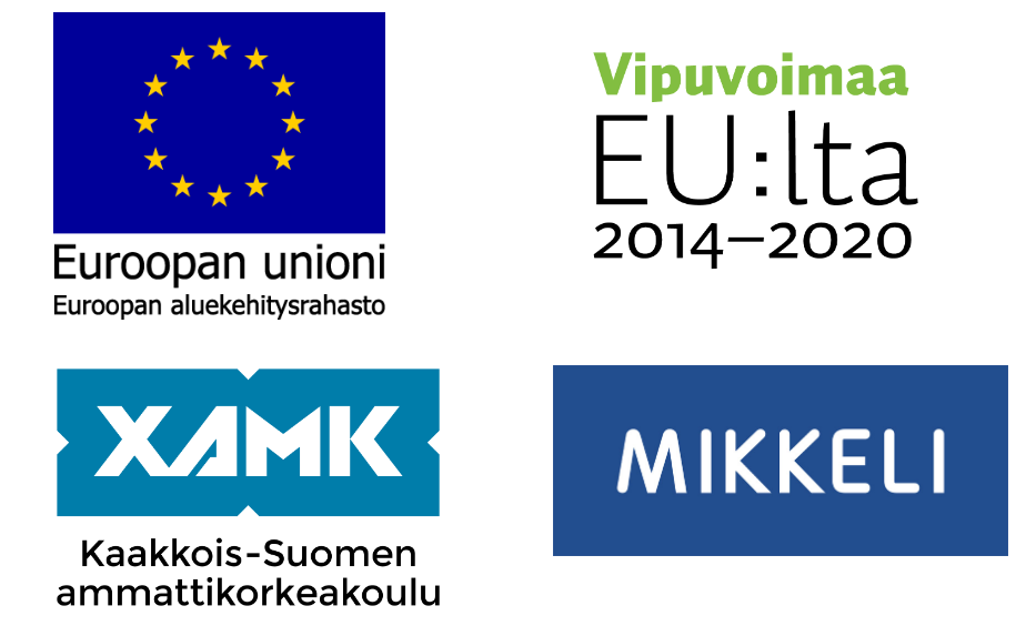 Logon för partnerna, det vill säga Europeiska regionala utvecklingsfonden, XAMK, S:t Michel och Vipuvoimaa EU:sta -projektet..